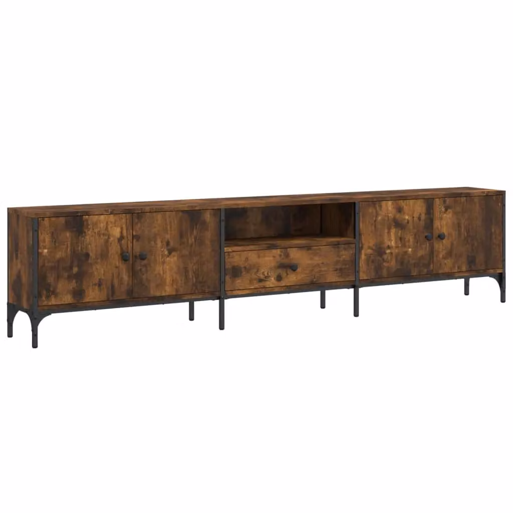 Berkfield Home Smoked Oak TV Cabinet with Drawer in Brown, W/D/H: 200 x 44 x 25 cm – 2