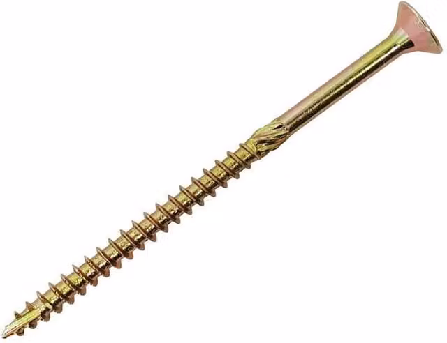 Forgefix Spectre Gold Galvanised Pozidriv Self-Countersinking Wood Screws, 6.0 x 150 mm (Box of 100)