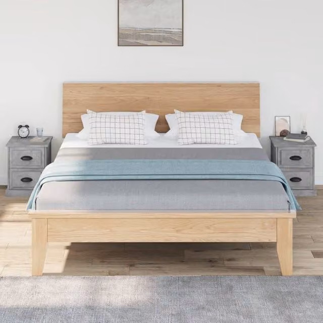 Berkfield Home Durable Bedside Cabinets, 2 Pack, Concrete Grey, W/D/H: 39 x 39 x 47.5 cm – 1