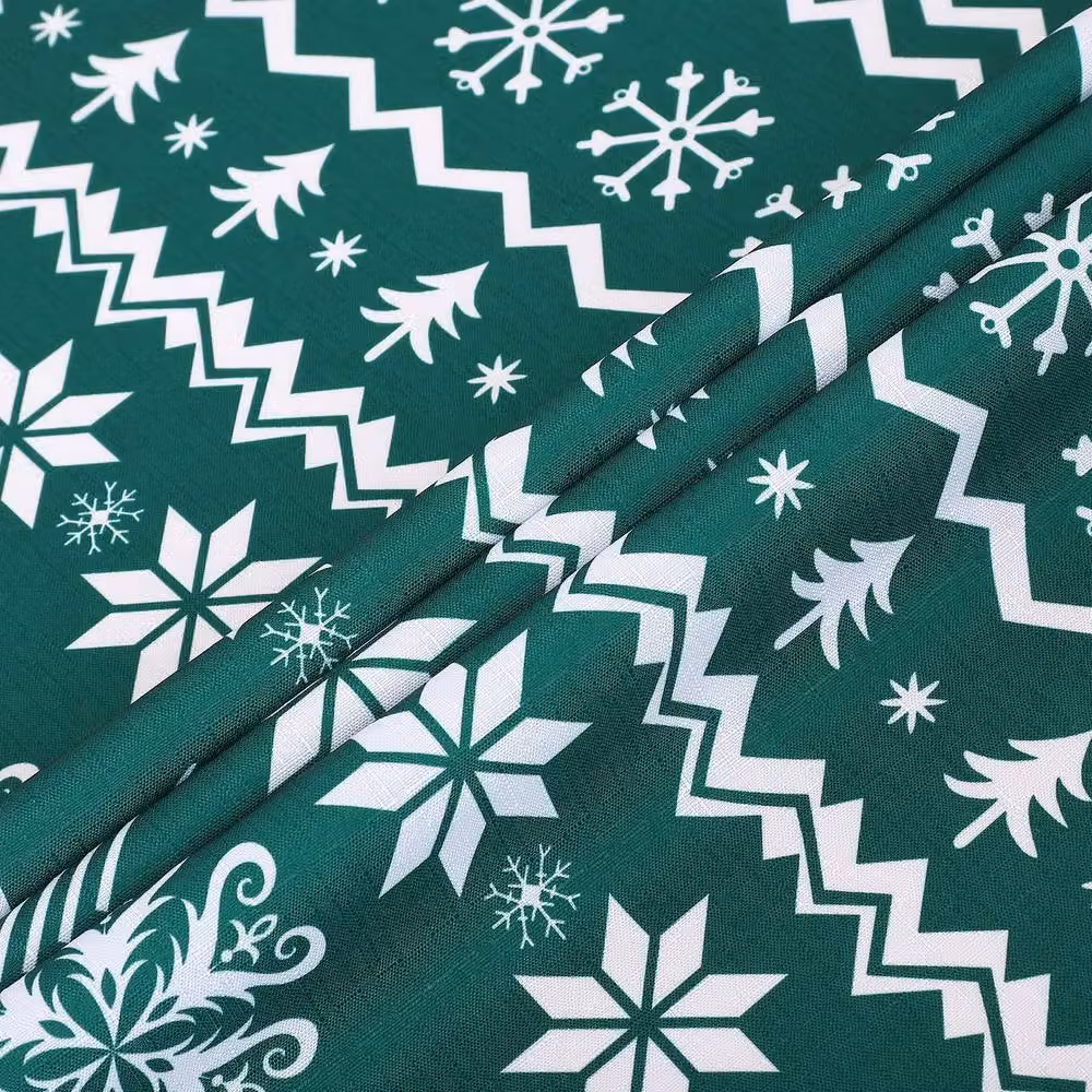London Boutique Festive Waterproof Round Polyester Tablecloth in Green, Diameter: 152.4 cm – 4