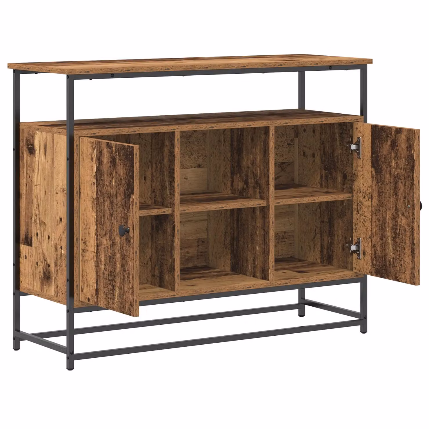 Berkfield Home Industrial Sideboard in Brown Old Wood and Steel, W/D/H: 100 x 35 x 80 cm – 3