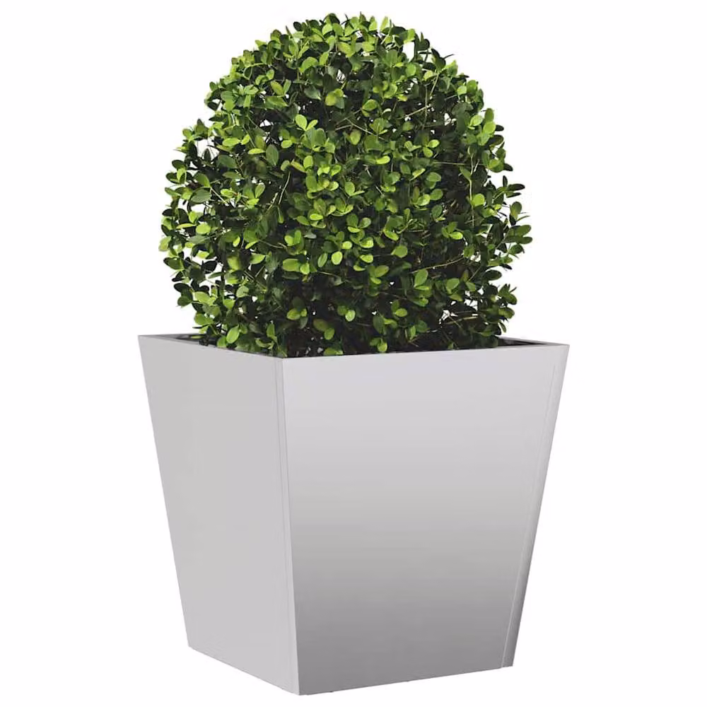 Berkfield Home Grey Galvanised Steel Garden Planter Tub, W/D/H: 40 x 40 x 40 cm – 3