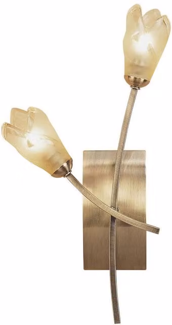 Netlighting Pietra Switched 2 Light Wall Lamp with G9 Bulbs in Antique Brass and Bronze