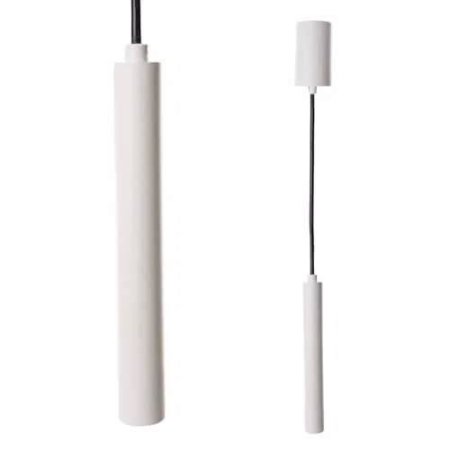 Netlighting Modern Technical LED Cylinder Hanging Pendant in White and Silver with 3000K Warm White Light