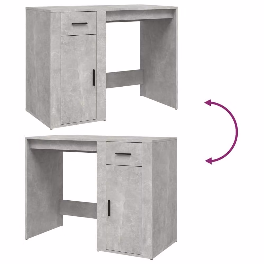 Berkfield Home Modern Computer Desk in Grey, W/D/H: 100 x 49 x 75 cm – 4