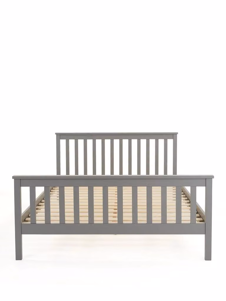 Very Home Solid Wood Single Bed in Grey with Pine Details, 90 x 190 cm
