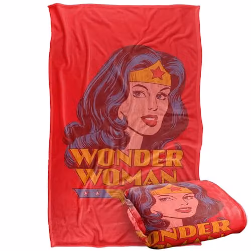 LOGOVISION DC Originals Wonder Woman Silky Touch Super Soft Fleece Throw Blanket, Multicolour, W: 91.44 cm x L: 147 cm – 1