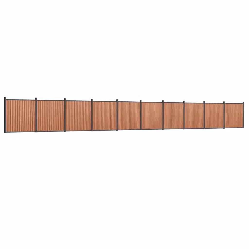 Berkfield Home Brown WPC and Aluminium Opaque Fence Panel, H 186 cm x W 173.7 cm – 2