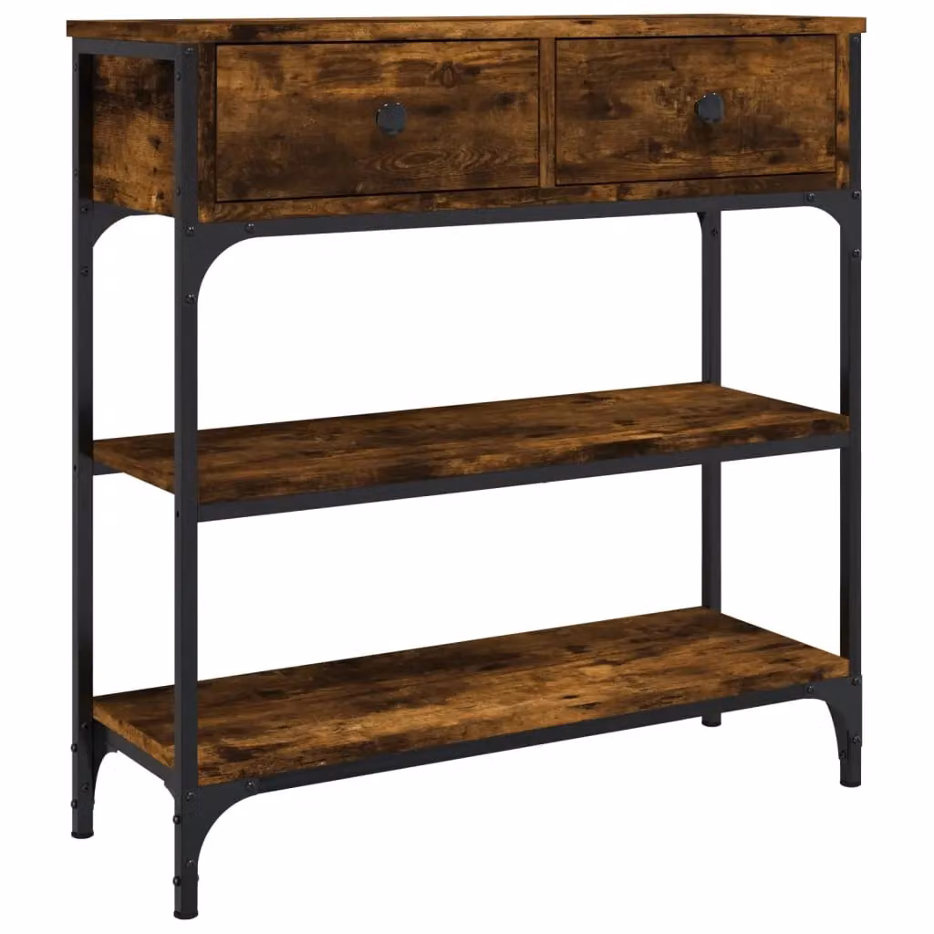 Berkfield Home Smoked Oak Console Table, Brown, W/D/H: 72.5 x 25 x 75 cm – 2