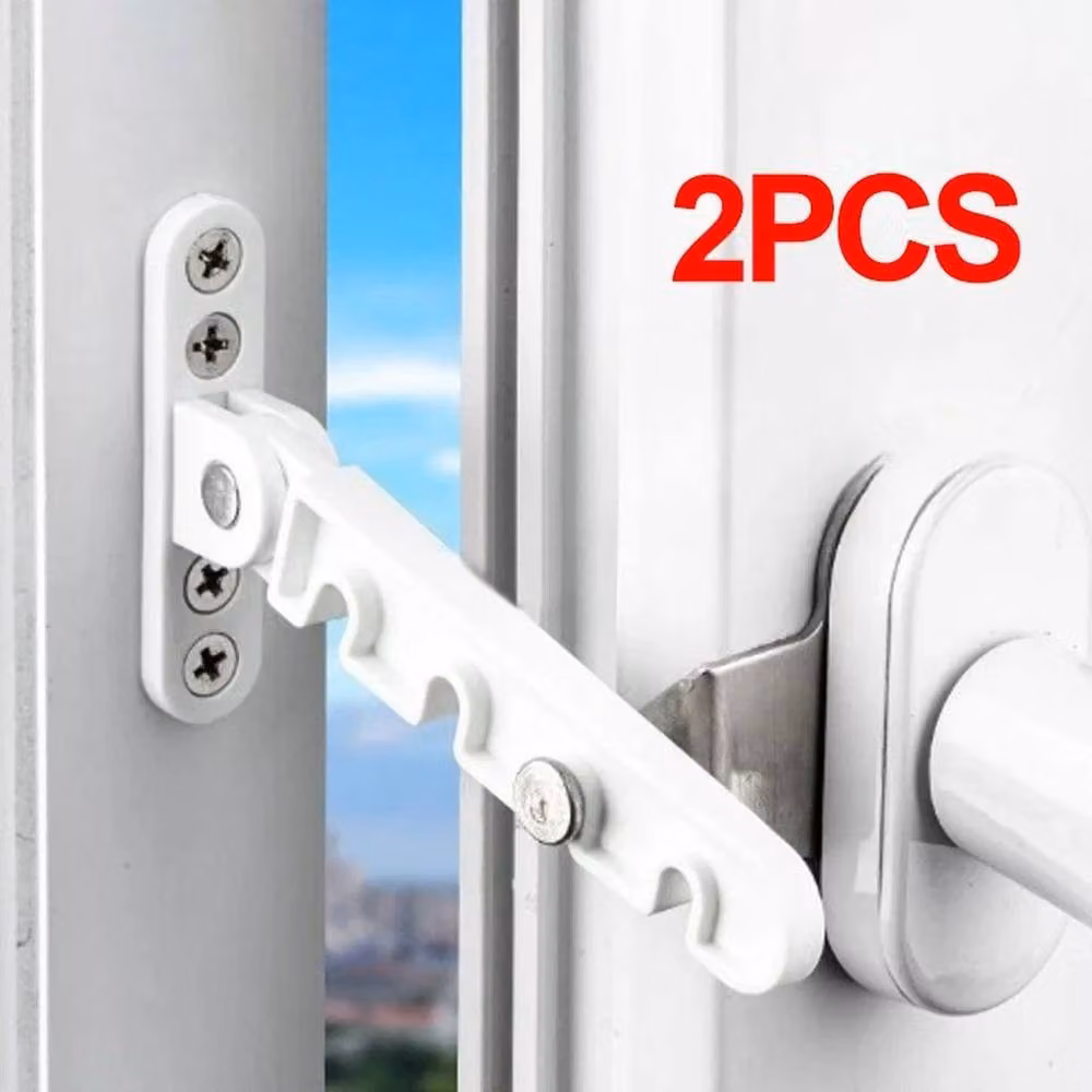 SPETLEK 2 Pack Tilt and Turn Window Restrictor Stay in Matt White Finish, W: 100 cm, H: 40 cm – 2