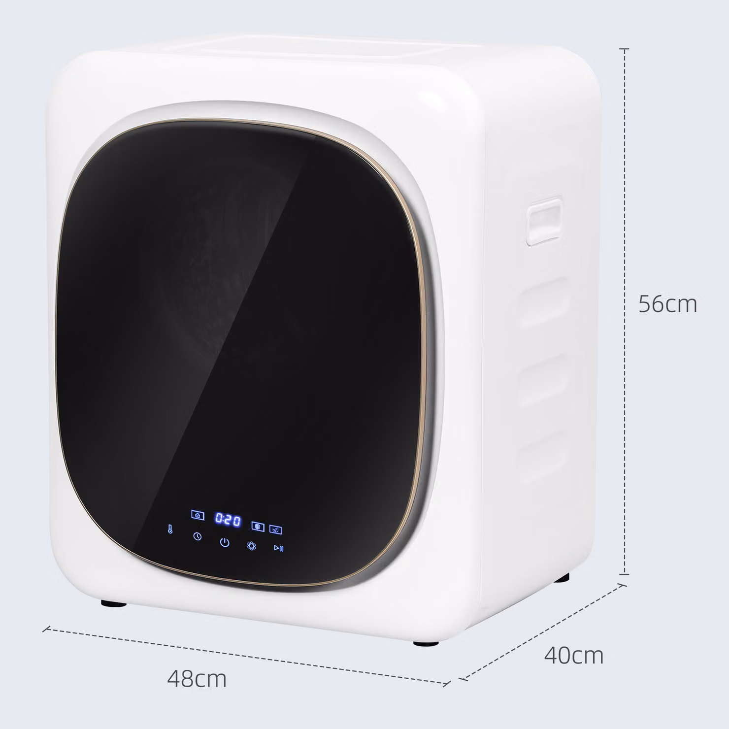 HOMCOM 4kg Vented Front Load Tumble Dryer with Stainless Steel Tub, White – 3