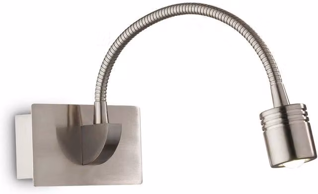 Ideal Lux Dynamo LED Adjustable Wall Reading Lamp in Silver and Grey