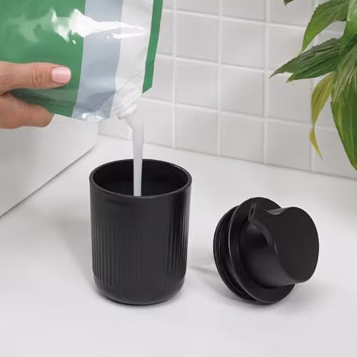 ReBorn Recycled Refillable Pump Soap Dispenser, Black, 250ml – 2