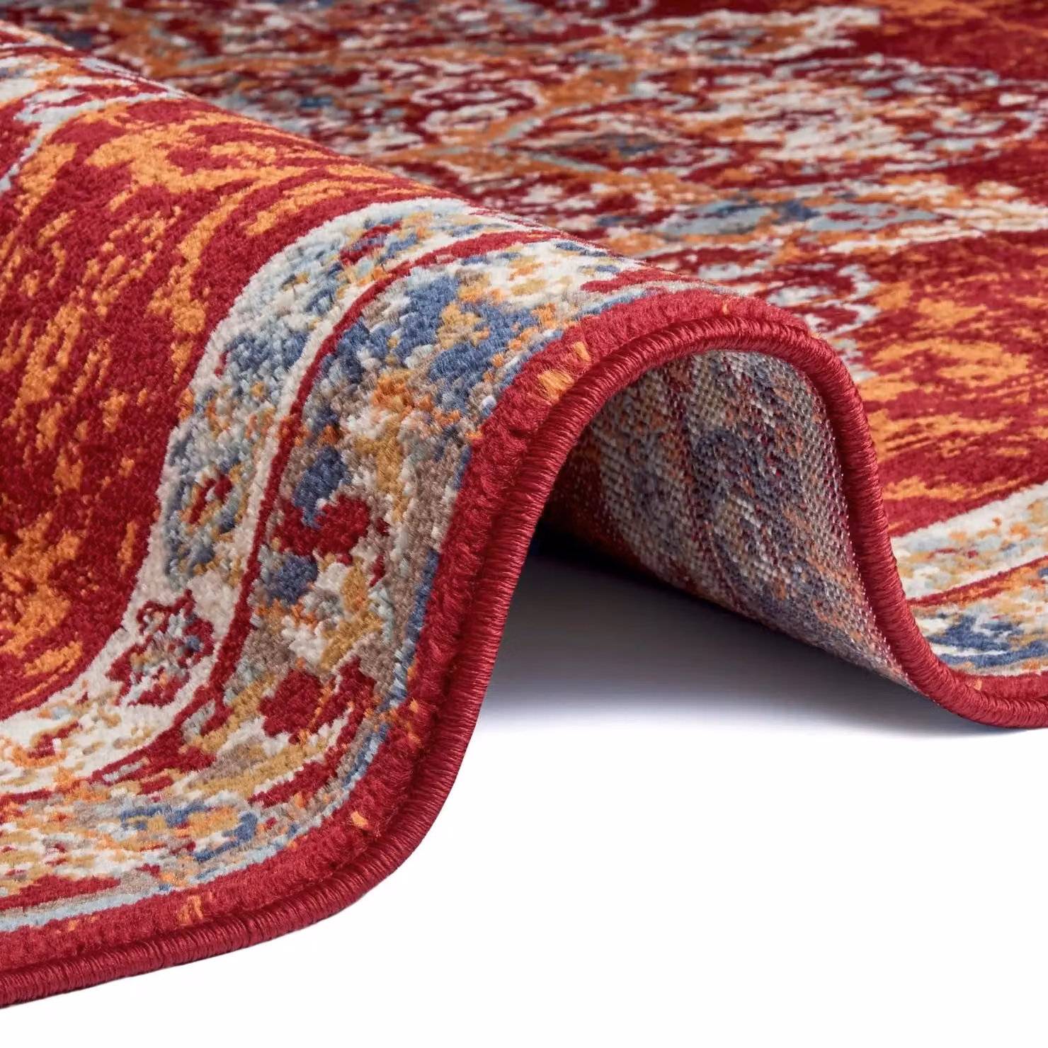 THE RUGS Orient Maderno Medallion Oriental Rug in Red and Blue, W/D/H: 140 x 200 cm – 2