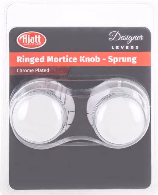 Hiatt Ringed Mortice Sprung Knob in Chrome