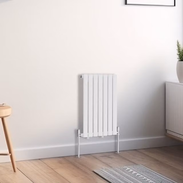 Right Radiators Oval Single Panel Horizontal Radiator, White, Height: 60 cm, Width: 41.3 cm