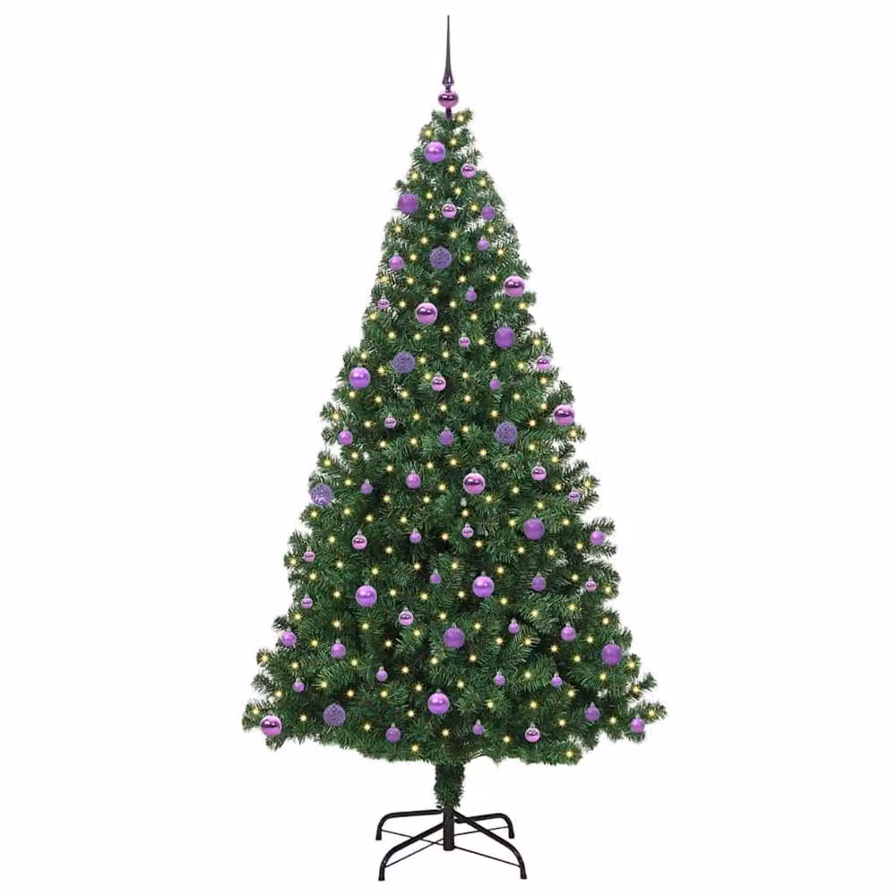 Berkfield Home Artificial Christmas Tree with 300 LEDs in Green, Height: 210 cm – 2