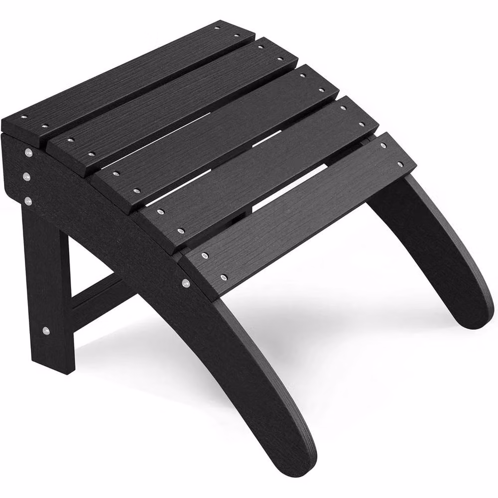VOGREX Lightweight Adirondack Folding Ottoman Footrest in Black – 5