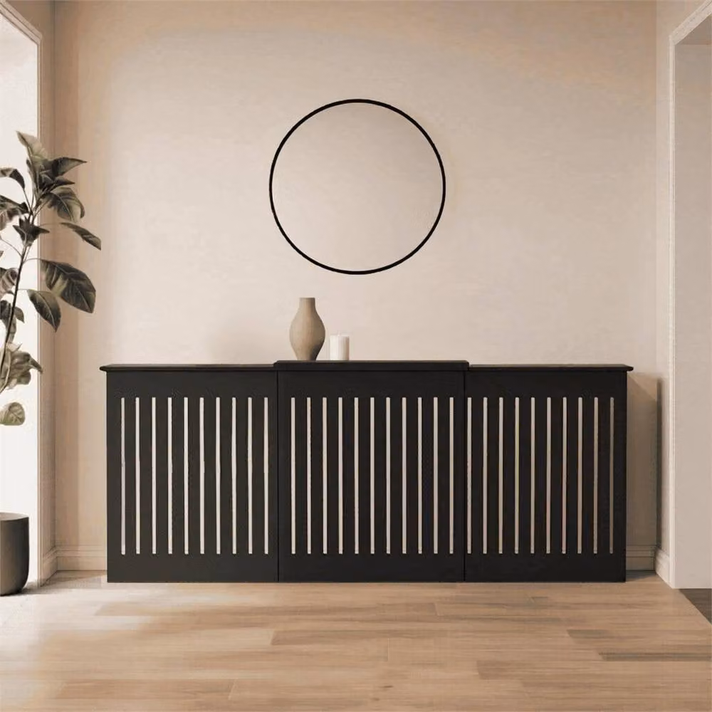 FORGEVIO Extendable Radiator Cover Cabinet in Matt Black – 5