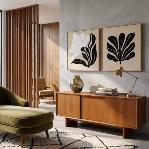 Homescapes Set of 2 Modern Abstract Embossed Framed Wall Art, W/H: 60 x 60 cm, Black, White and Beige – 7