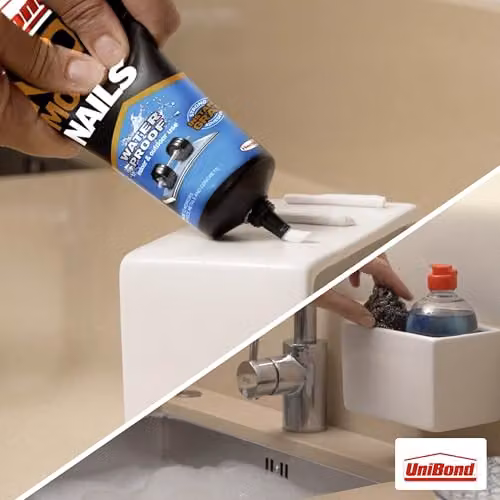 UniBond No More Nails Waterproof Heavy-Duty Mounting Adhesive, White, 340g – 4