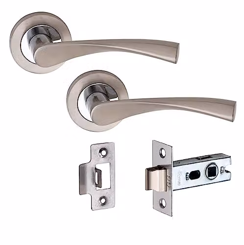 Golden Grace Astrid Door Handles in Polished Chrome and Silver