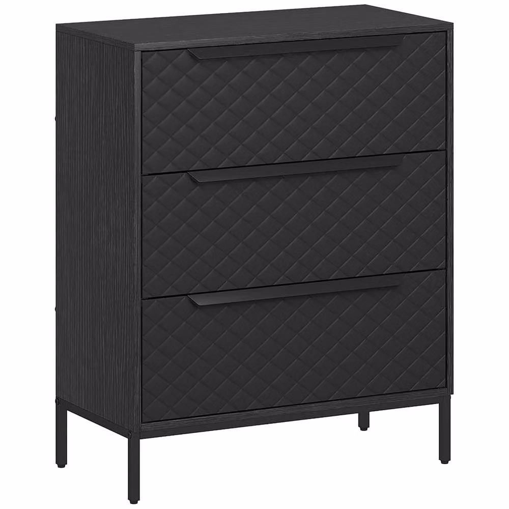Wyld Haus Salimo 3 Drawer Fabric Dresser in Black – 2