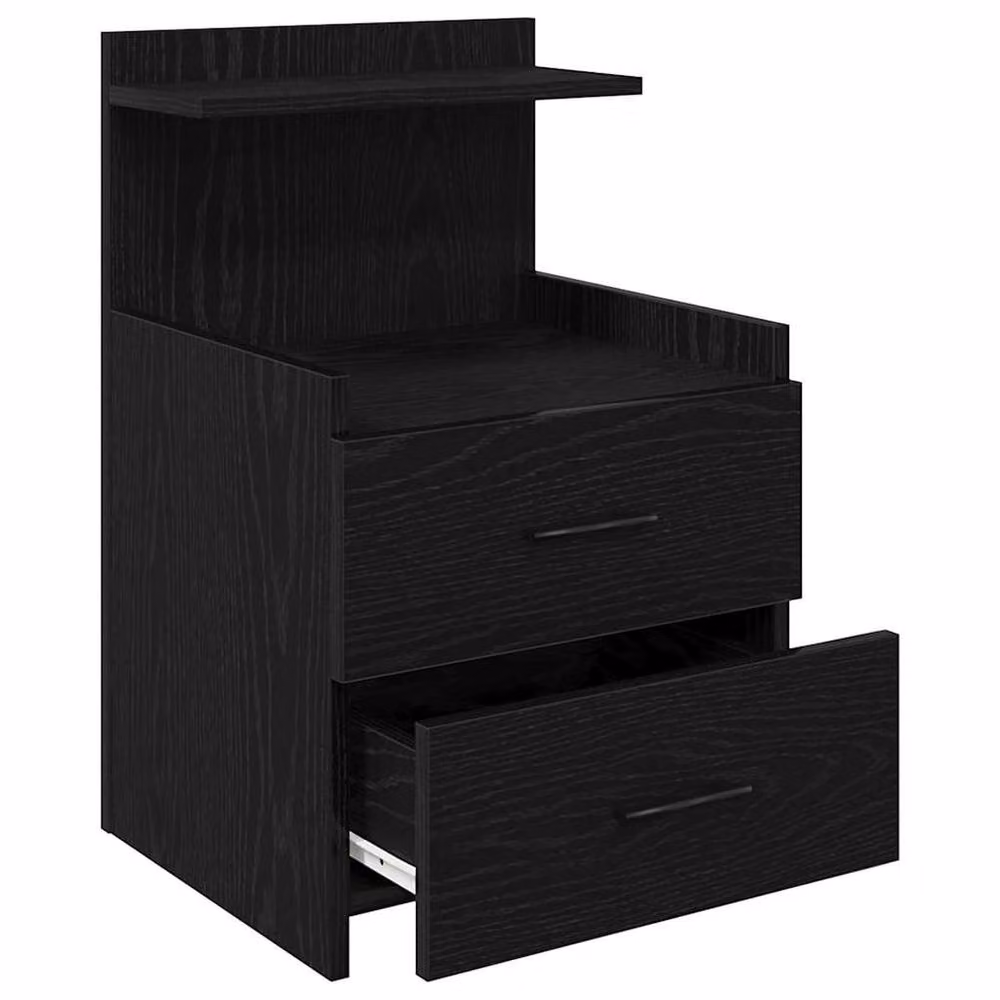 Berkfield Home Set of 2 Durable Black Bedside Cabinets with 2 Drawers, W/D/H: 40 x 36.5 x 62 cm – 4