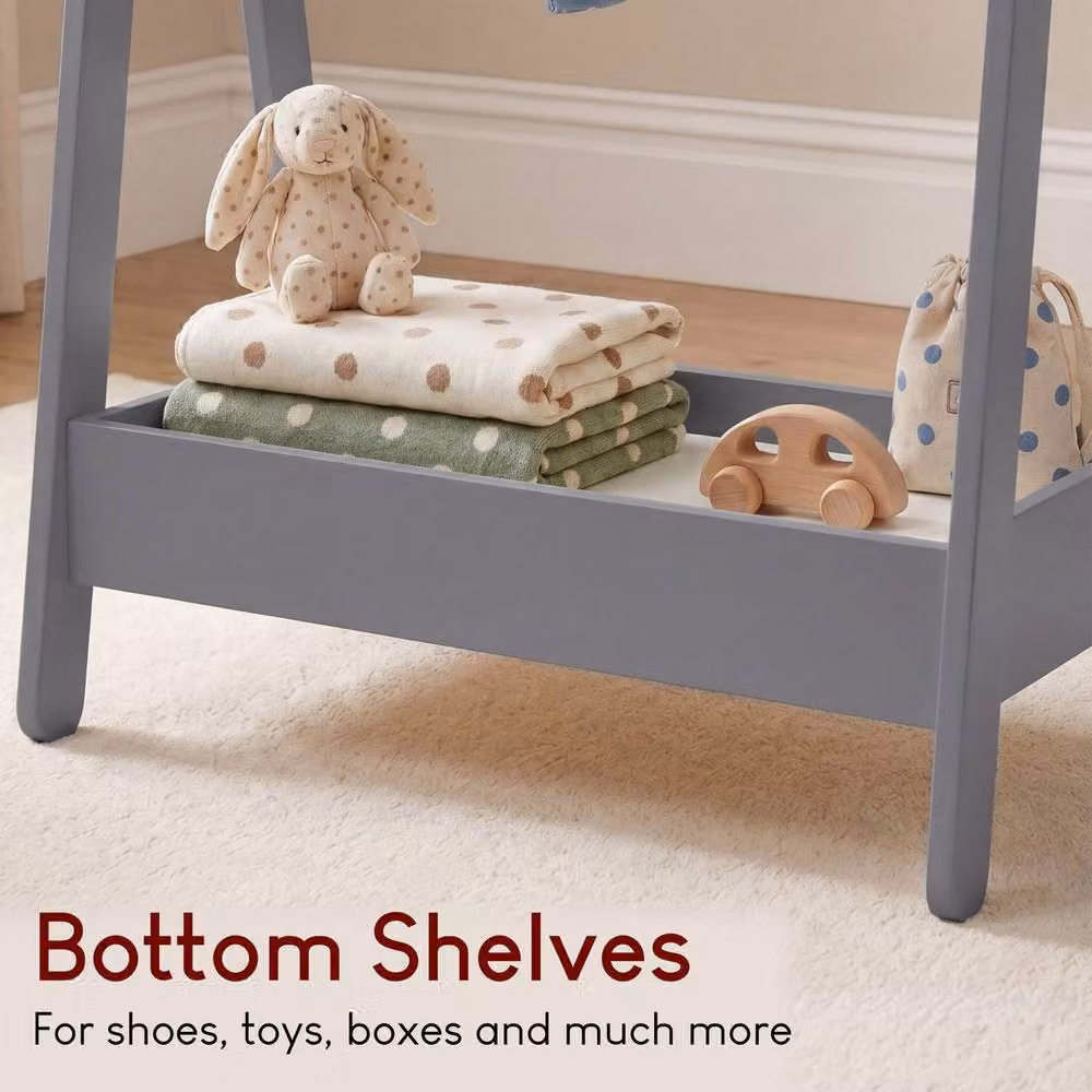 Home Discount Junior Vida Kids Clothes Rack Organizer in Grey – 3