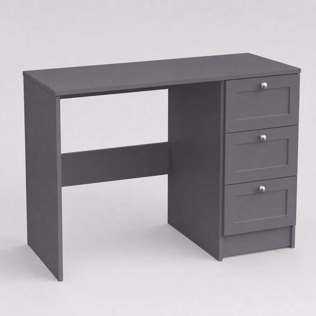 Havendro Grey Modern 3 Drawer Dressing Table and Study Desk