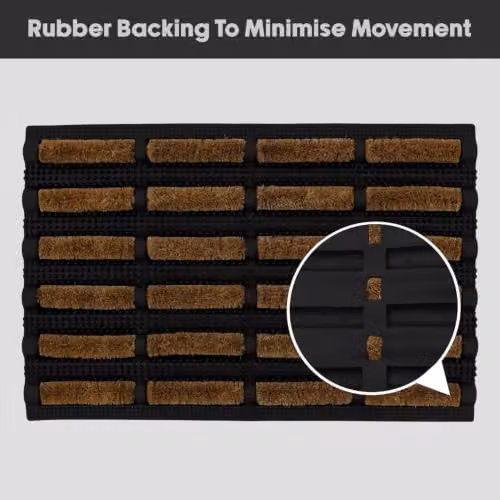 JVL Nimbus Tuffscrape Rubber and Coir Doormat, Brown, W: 40 cm, D: 60 cm – 5