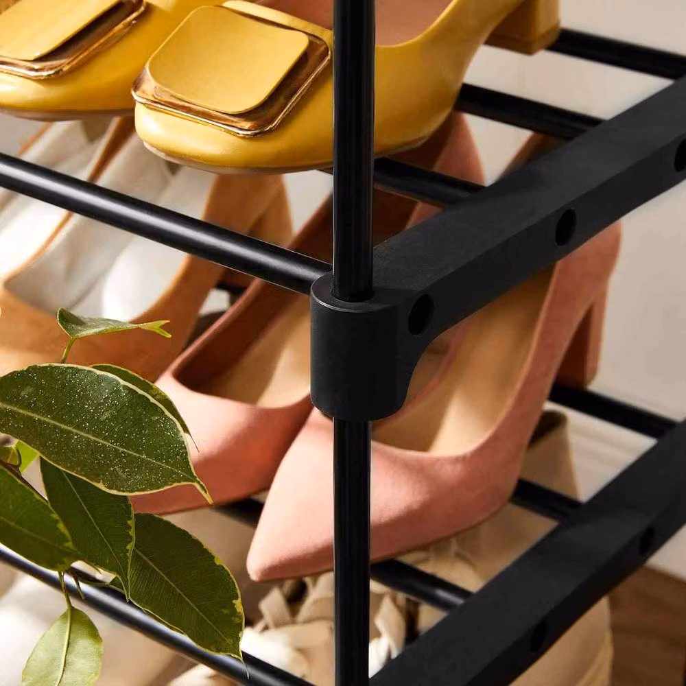 The Bazaarist 5 Tier Stackable Metal Shoe Rack with Adjustable Shelves, Black – 3