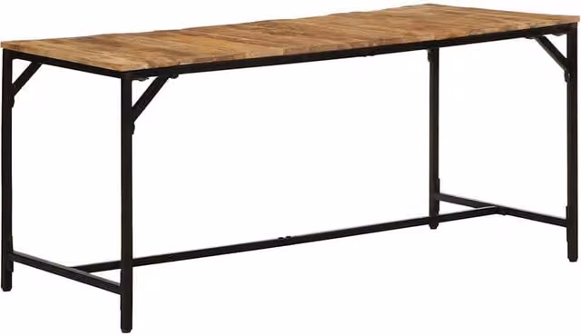 Berkfield Home Rectangular Dining Table in Brown Solid Rough Mango Wood, W/D/H: 160 x 80 x 75 cm – 1