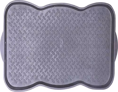 St Helens Home & Garden Shoe and Boot Tray, Black, W: 50 cm, D: 38 cm, H: 3.8 cm