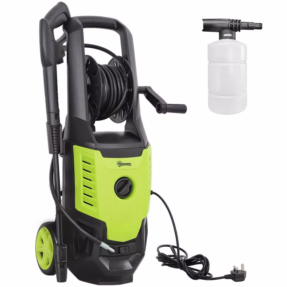 OUTSUNNY 2200W Power Washer with 170 Bar Pressure and Adjustable Nozzle in Green – 2