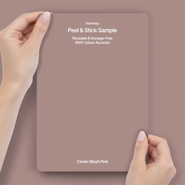Hemway Interior Paint Sample Peel and Stick Swatch in Cinder Blush Pink