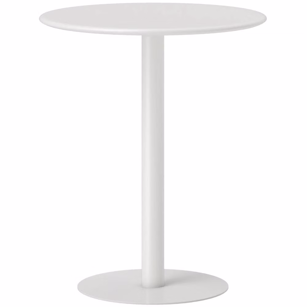 Wyld Haus Susuyo Round White Dining Table with Metal Base, Diameter: 60 cm, Height: 72 cm – 2