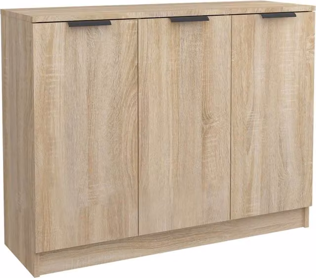 Berkfield Home Sonoma Oak Sideboard in Light Tan Beige, W/D/H: 90.5 x 30 x 70 cm