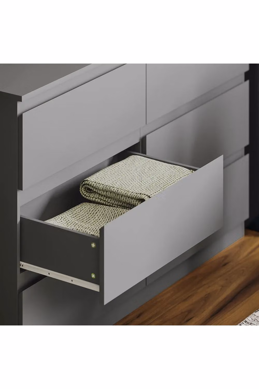 Vida Designs Denver 6 Drawer Chest of Drawers in Grey – 5