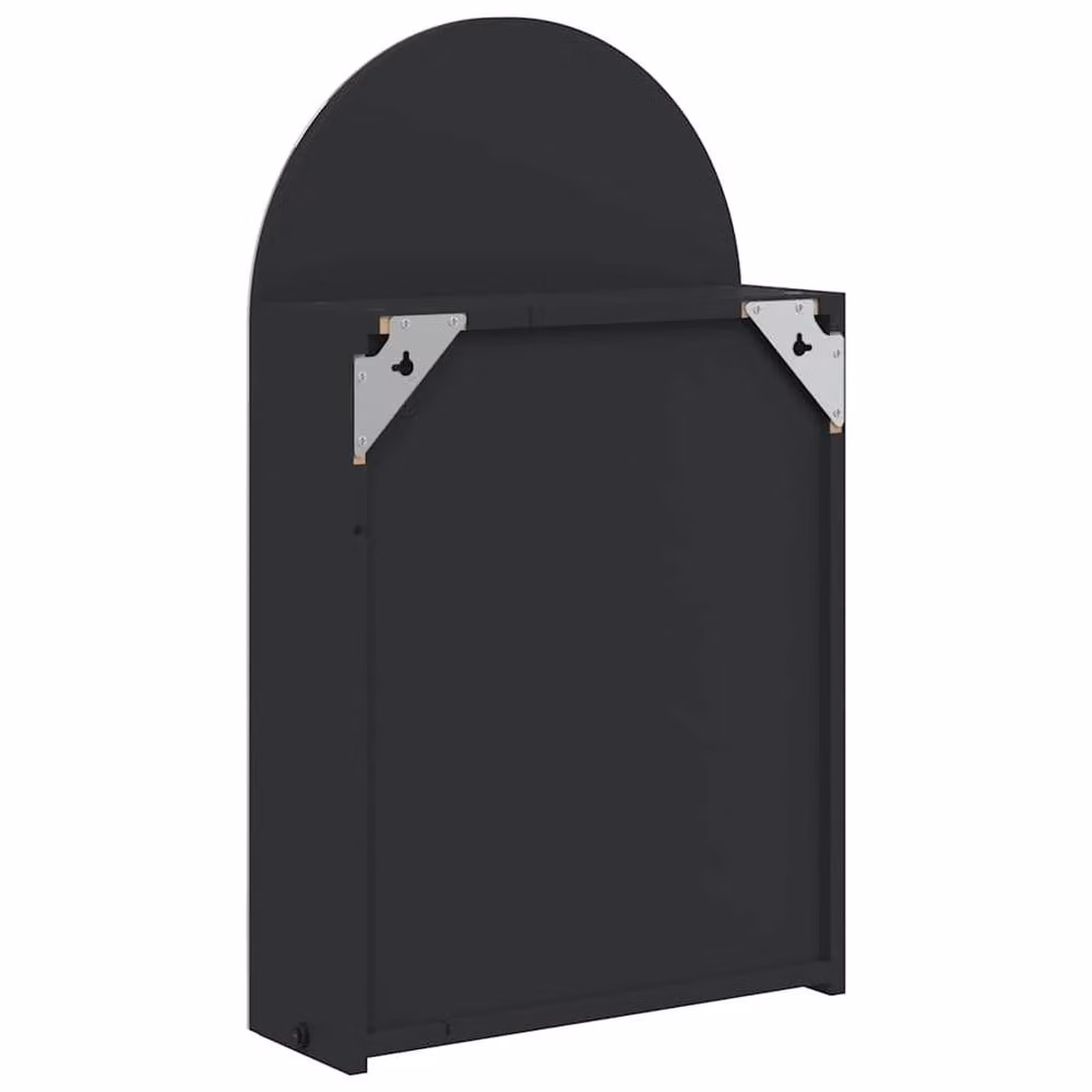 Berkfield Home Modern Black Bathroom Mirror Cabinet with LED Lighting and Glass Doors, W/D/H: 42 x 13 x 70 cm – 3