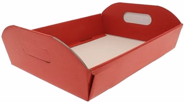 Kingsbury Gifts Medium Red Corrugated Cardboard Hamper Gift Box with Handles