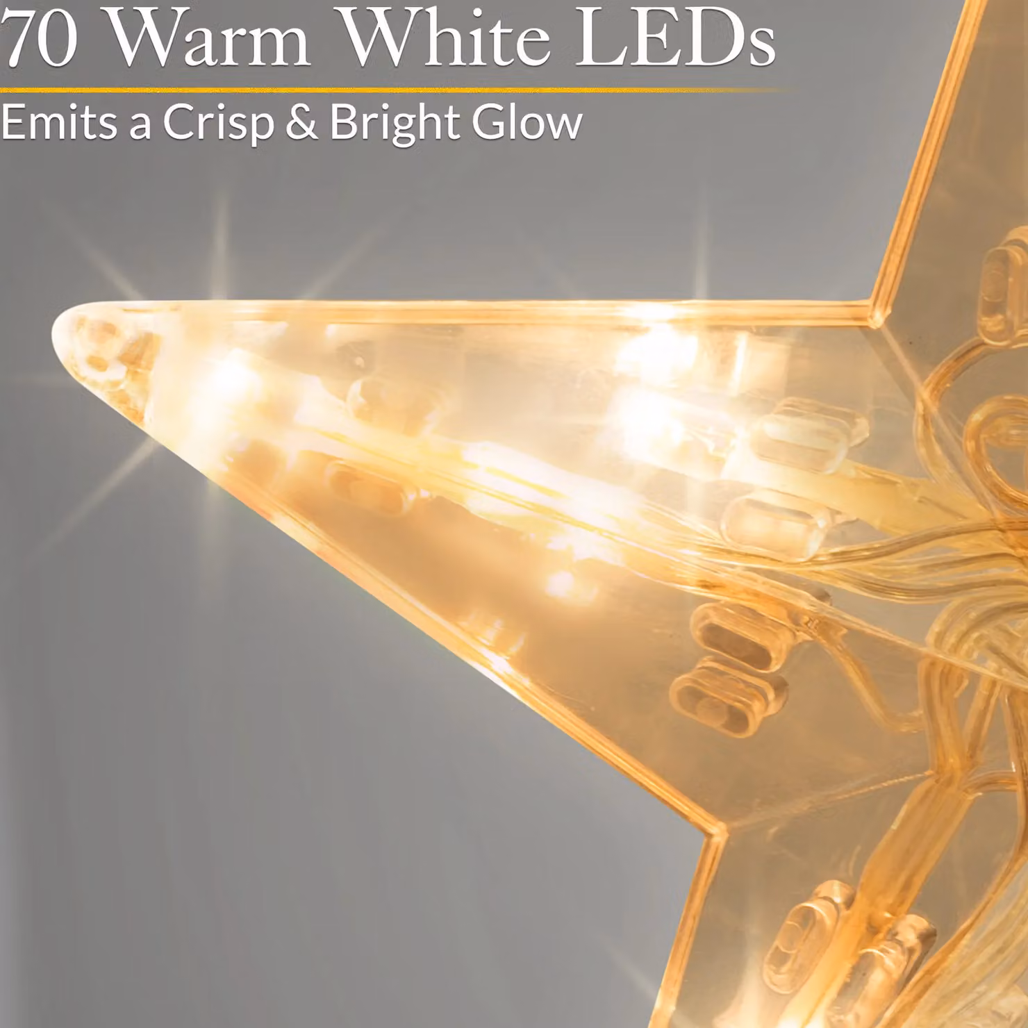 Christow Christmas LED Star Curtain Lights in Cream and Beige, H 90 cm x W 84 cm – 3