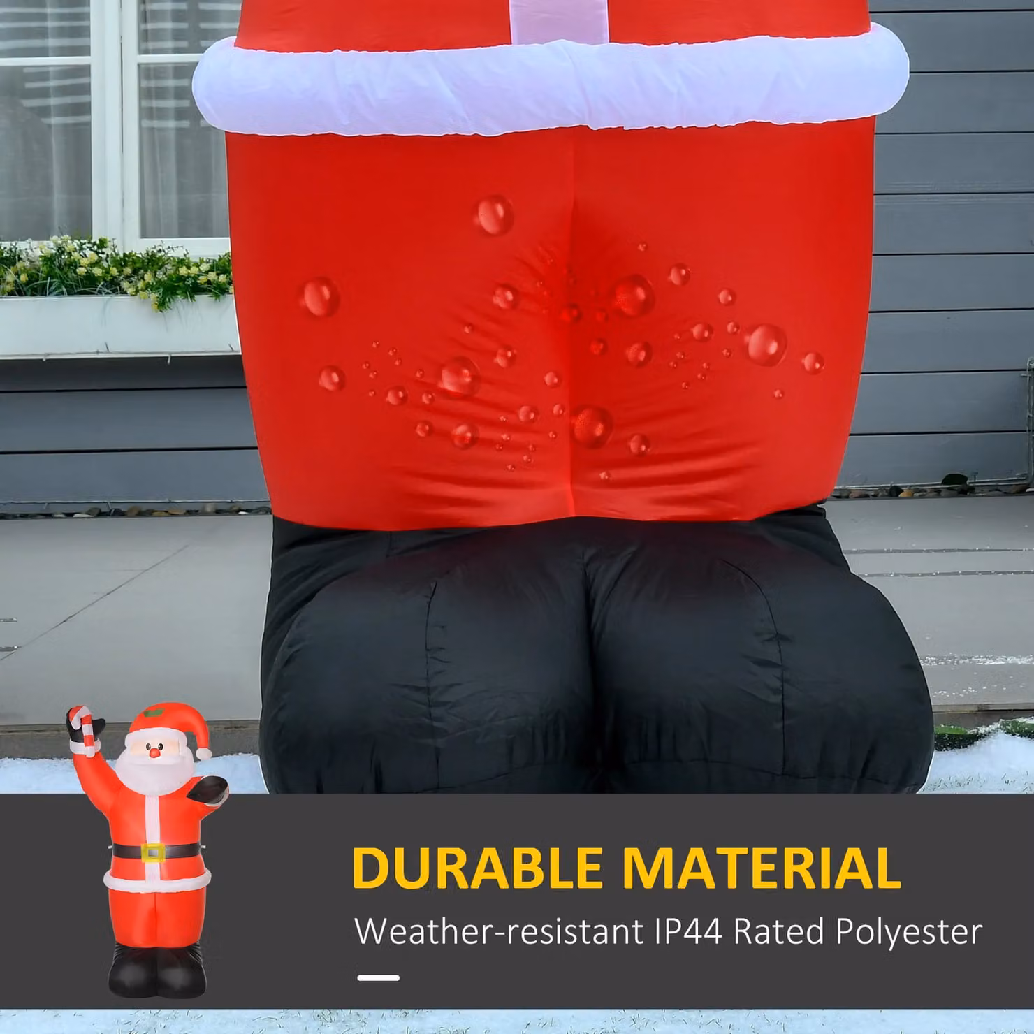 HOMCOM Inflatable Christmas Santa Claus Air Blown Yard Decoration in White and Red – 4