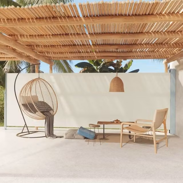 Berkfield Home Patio Retractable Side Awning in Beige, W/H: 600 x 180 cm – 1
