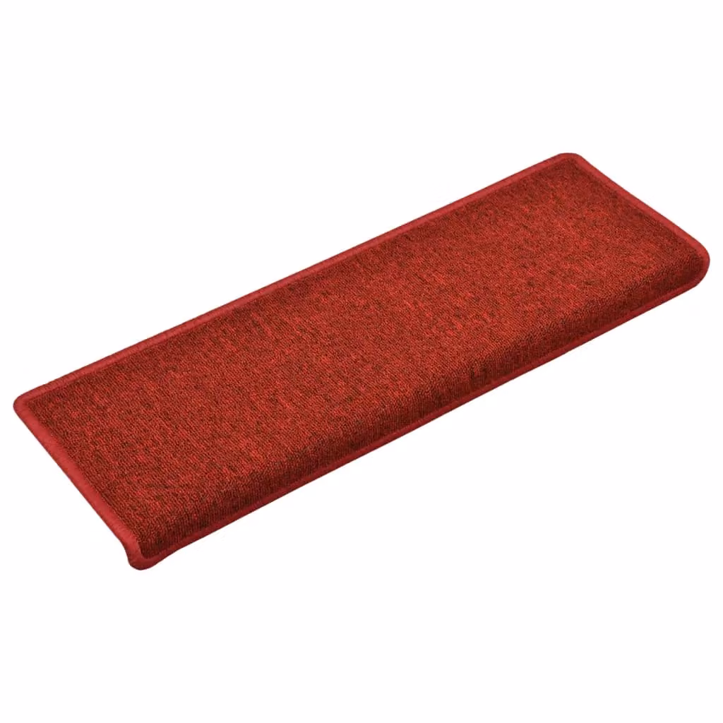 Berkfield Home Non-Slip Self-Adhesive Carpet Stair Treads, 15 Pieces, Red, W: 65 cm, D: 21 cm, H: 4 cm – 2