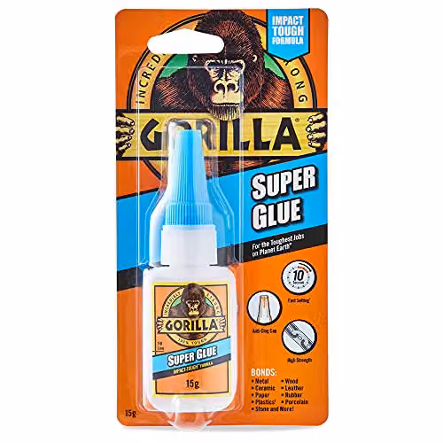 Gorilla Super Glue Rapid Setting Cyanoacrylate, 15 g