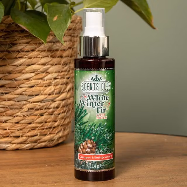 Samuel Alexander White Winter Fir Scentsicles Christmas Decoration Room Spray Mist, 114ml, Green