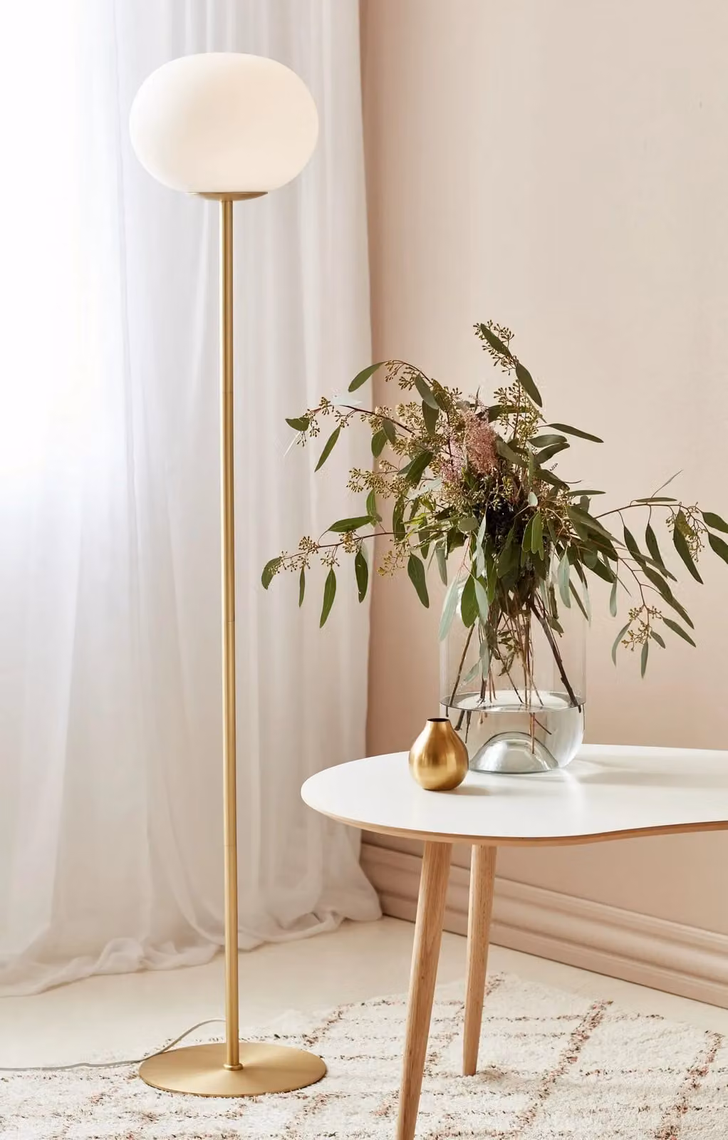 Nordlux Alton Floor Lamp in Gold and Brass with Glass Sphere and E27 Socket – 2