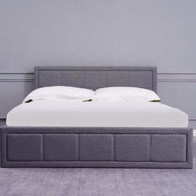 Kosy Koala Grey Upholstered Fabric Storage Ottoman Bed W/D/H: 90 x 190 cm