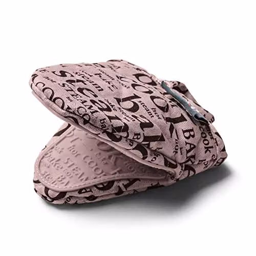 Zeal Silicone Mini Oven Mitt and Pot Holder with Hot Print Design in Rose Pink – 5